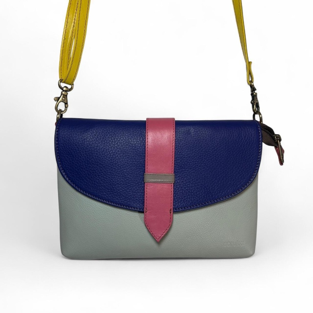Soruka Selena 100% recycled leather multicolor saddlebag